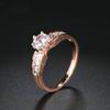 Six Claw Crystal Wedding Rings For Women Rose Gold Color Couple Ring Jewelry Wholesale DWR680