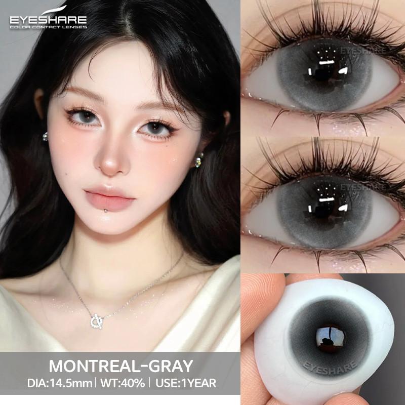EYESHARE 1 Pair Black Doll Eye Contact Lenses for Eyes 14.5mm Big Eyes Natural Lenses Yearly Cosmetic COD