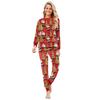 Matching Family Christmas Print Flannel Homewear Set Long-Sleeve Top And Pants