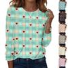 Women's Casual Long-sleeved Valentine's Day Printed Round Neck Top