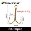 FTK Рыболовный крючок, 20 шт./лот, три тройных крючка 3/0 #-16 #, тройной крючок из высокоуглеродистой стали, коричневый цвет, РЫБОЛОВНЫЙ КРЮЧОК, сверхударные, антикоррозийные рыболовные снасти