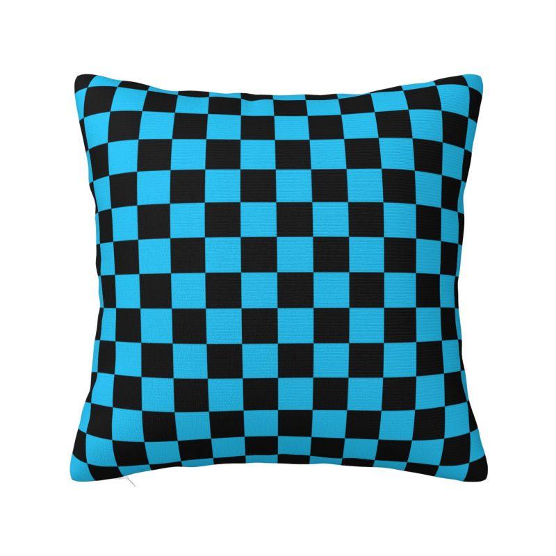Black And Green Checkered Cushion Cover xcm Polyester Soft Geometric Plaid Throw Pillow Case For Sofa Home Decor Pillowslip