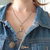 Креативный модный тренд, круглый кабель, витой круг, подвеска из нержавеющей стали, женская универсальная одежда, ожерелье