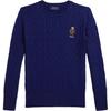 Свитер Polo Ralph Lauren с круглым вырезом, кабельной вязки, хлопковый, с вышивкой медведя, с длинным рукавом, детский свитер 323981626-001