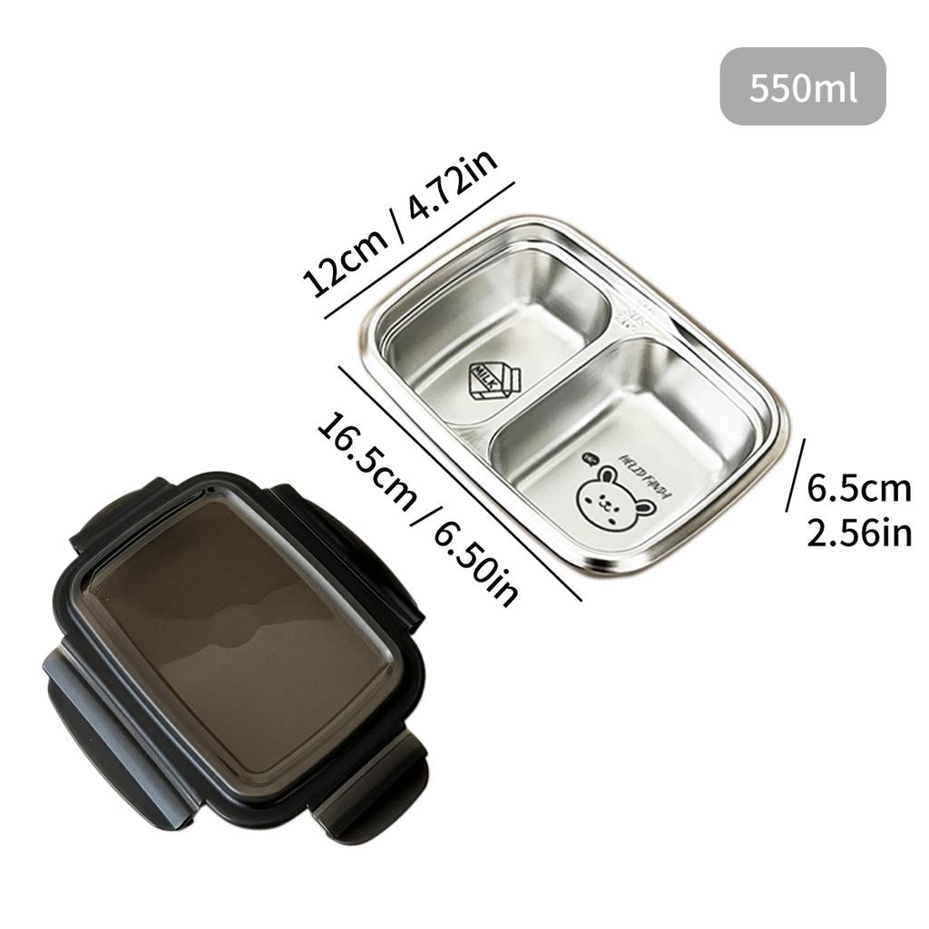 WORTHBUY Разделенный ланч-бокс бенто из нержавеющей стали 304, портативный герметичный контейнер для еды с отделениями для студентов и взрослых