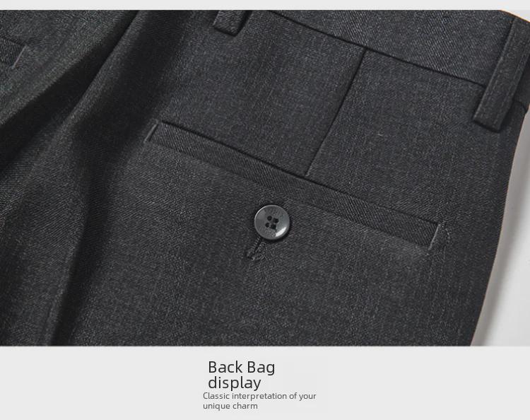 Мужские брюки прямого покроя из высококачественного легкого делового костюма класса люкс