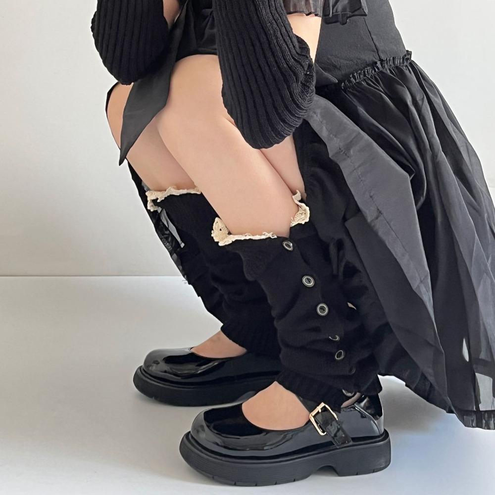 Лолита JK вязаный чехол для ног Harajuku длинные чулки-трубы мода Y2K гетры для девочек