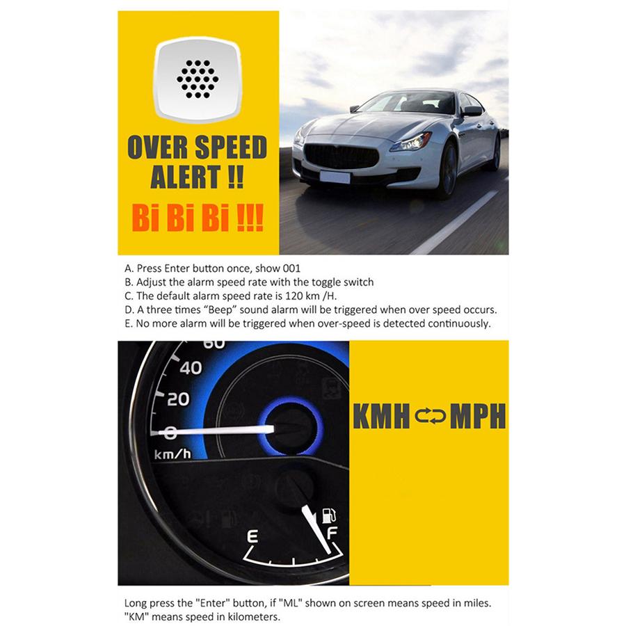 Универсальный цифровой автомобильный GPS-спидометр, отображение скорости км/ч, миль/ч для велосипеда, мотоцикла