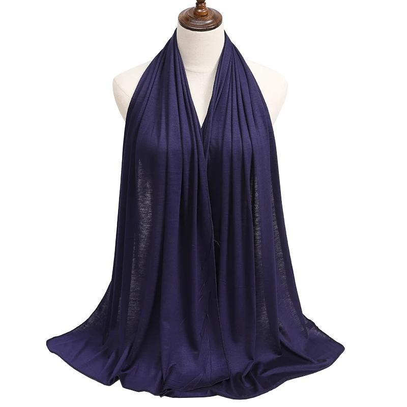 Модал хлопок джерси хиджаб шарф длинный мусульманский платок простой мягкий тюрбан галстук головные повязки для женщин Африка повязка на голову 170x60 см