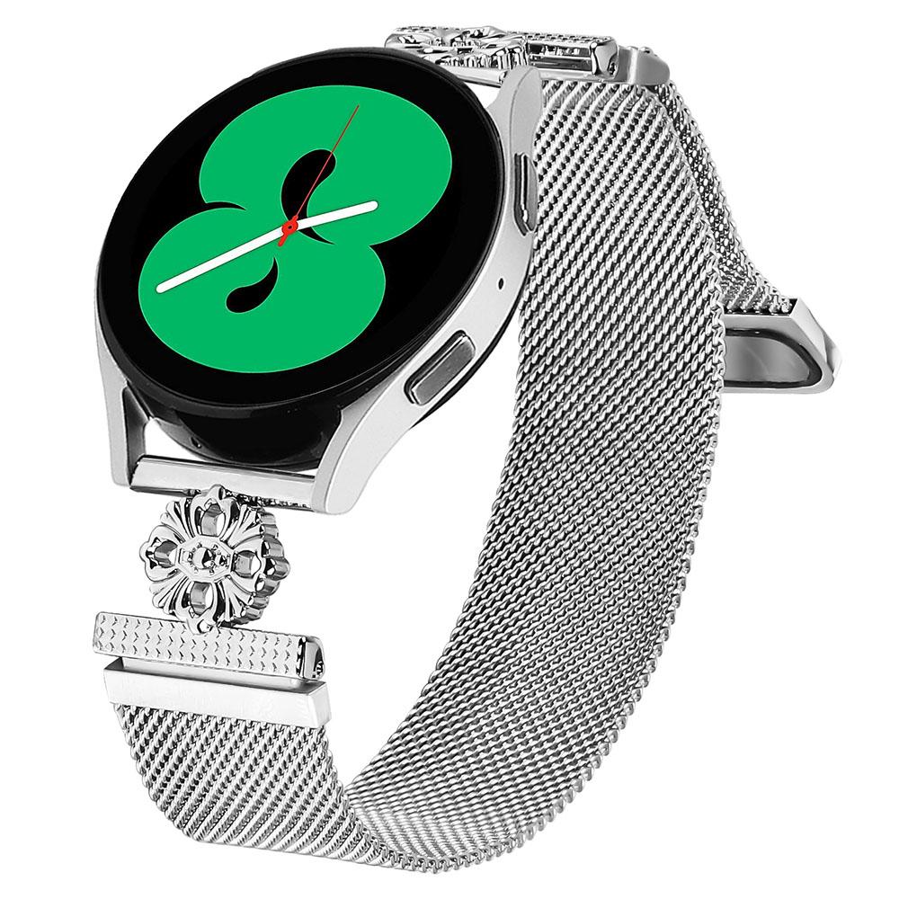 Для Samsung Galaxy Watch4 40мм/44мм Миланский браслет Цветок Нержавеющая сталь Магнитный сетчатый ремешок для часов