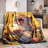1pc Tiger Print Blanket Lightweight Blanket Throw Blanket For Sofa, Bed, Travel, Camping, Livingroom, Office, Couch, Chair yy251010078