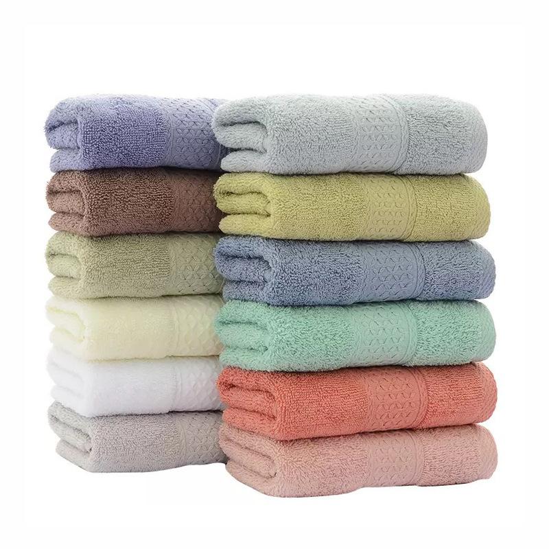 custom logo high quality 100% cotton plain thickened absorbent full cotton gift face home hotel bath towel