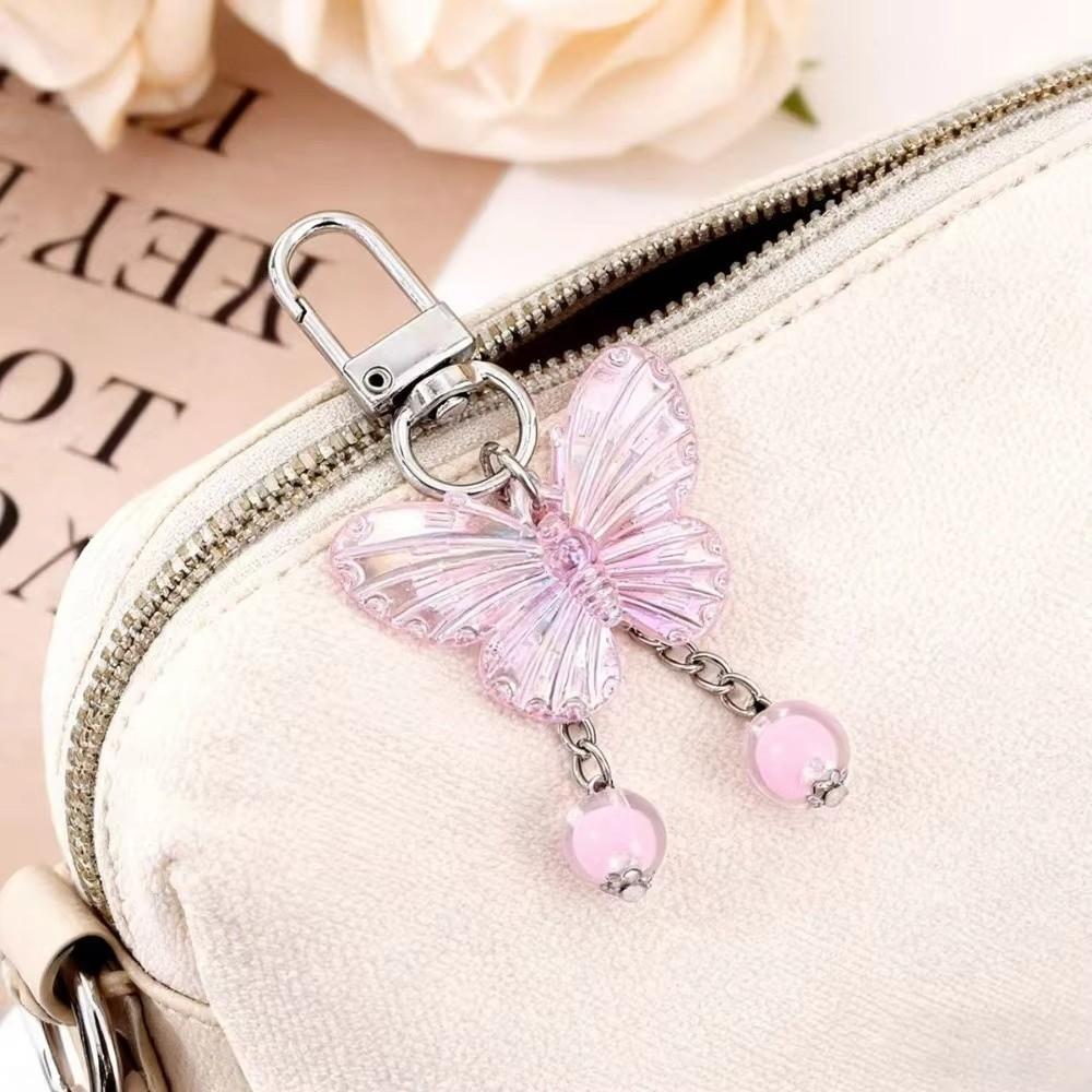 24/30Pcs Butterfly Pendant Butterfly Keychain Gift Set Tassel Pink Butterfly Keychain Wedding Gifts