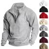 Autumn/Winter New Arrival Men's Fleece-Lined Hoodie with Stand Collar and Half-Zip Long Sleeve Trendy Top