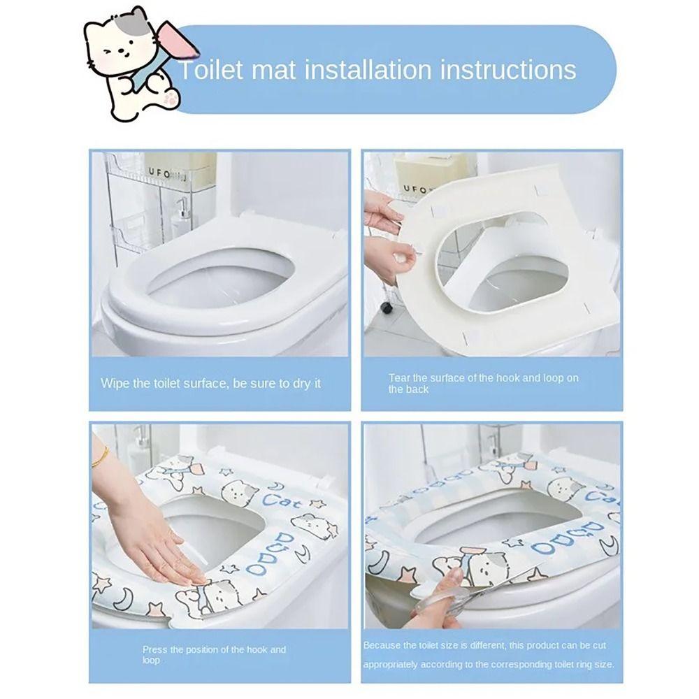 U-образный чехол на сиденье для унитаза, милое кольцо для сиденья, водонепроницаемый коврик для унитаза, моющаяся подушка для крышки унитаза, ванная комната