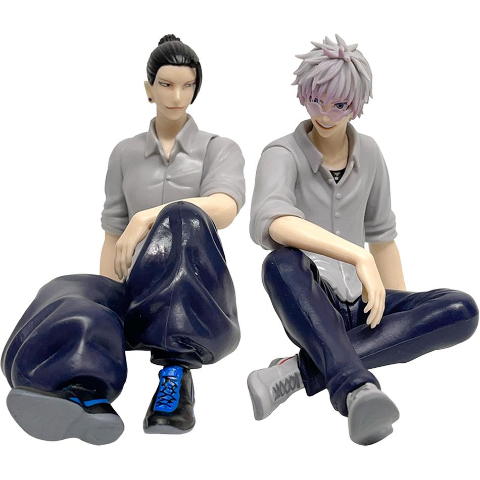 Новое Аниме Статуэтка Сатору Годжо Фигурка Магическая Битва Гэто Сугуру Сидячая Поза Фигурки Действия ПВХ Модель Тюремного Царства Кукла Игрушки