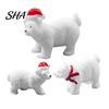 Mini Polar Bear Sculptures Miniature Figurines, Durable Synthetic Resin Animal Small Wildlife Figurines Ornaments, Decorative Accents for Fairy Garden