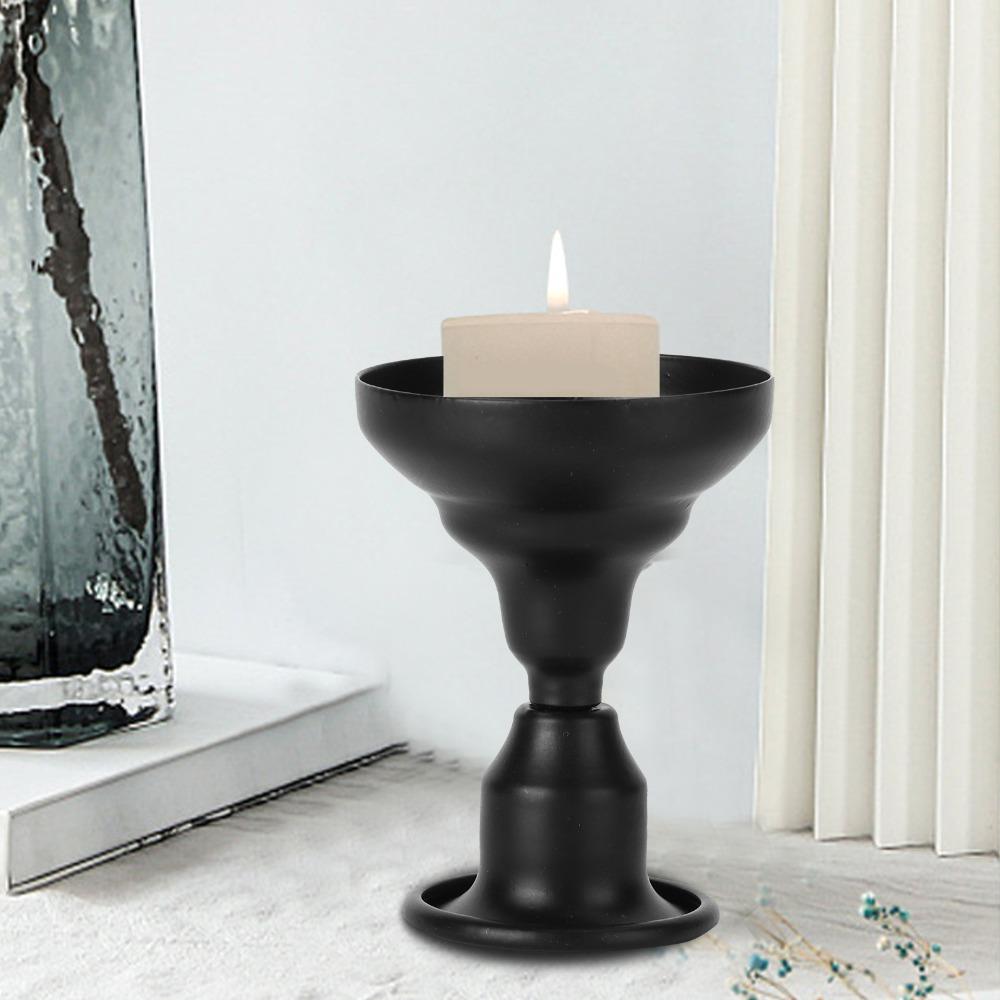 Black Candlestick Holder Taper Candle Mini Dual-Use Candlestick Candle Holder Wedding Decoration