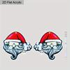 2D Flat Santa Claus Dangle Earrings, Lightweight Acrylic Material, Suitable for Women, Ideal for Party Gifts, Jewelry, and Christmas Gifts.