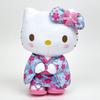 Sanrio Characters Hello Kitty Light Blue Sakura Kimono Plush (S Size)