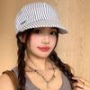 Korean Strip Baseball Cap Classic Newsboy Hats Japanese Striped Peaked Caps  Women