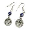 [N9331] - Steel Earrings 'Tree of Life' Blue Gray - 40x13 Mm