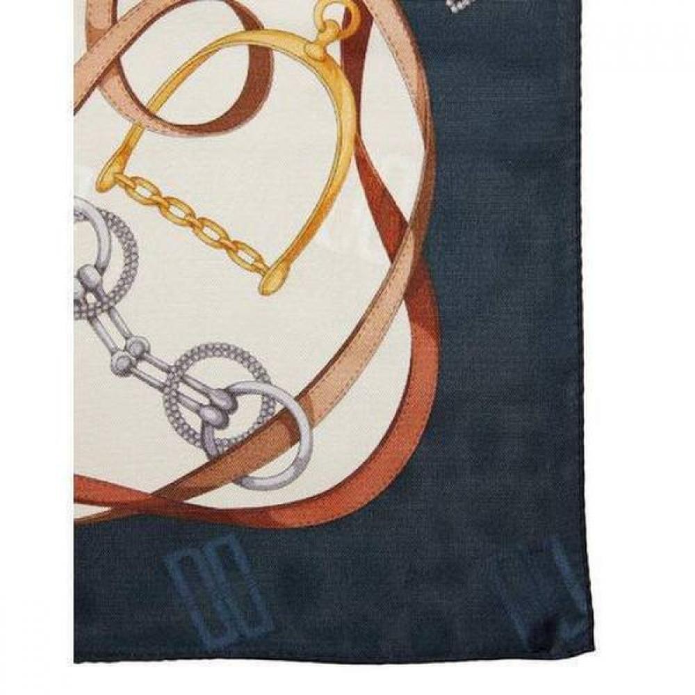 Daks Navy Chain Pearl Point Silk Scarf Dcsc0e011