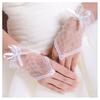 1 Pair Wedding Gloves Lace Fingerless See Through Bow-knot Thin Bride Party Gloves Female Vintage Soft Short Gloves