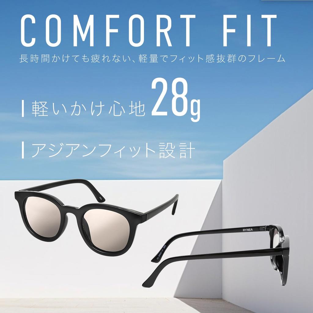 RYNEA TOKYO Sunglasses with UV Case UV Stylish Perfect for and Includes Full Set Protection, Included, Simple, Lightweight, Impact-Resistant Lenses,