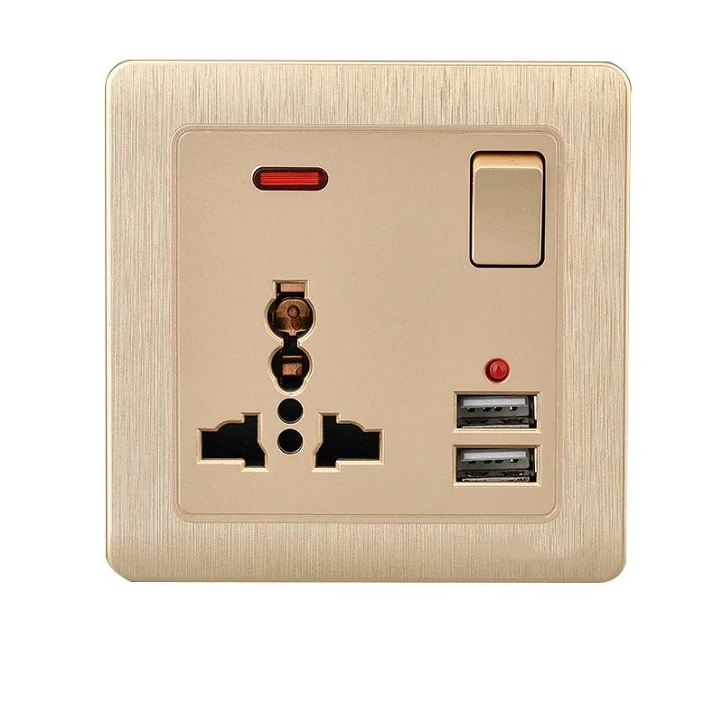 Depoguye UK Plug Usb Wall Socket, 5V 2.1A Double USB Socket Universal Three Hole Power outlet,With LED Indicator AC110V-250V