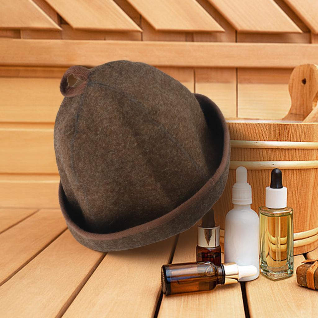Шапка для сауны из банной шерсти Шапки для бани Паровая комната Вапориум Коричневая
