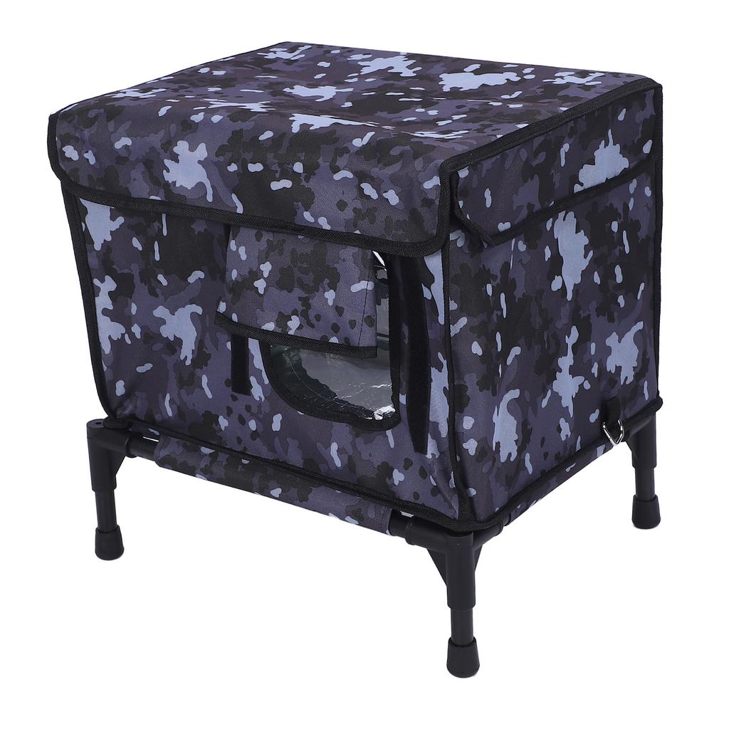 Уличный домик для кошек с подогревом и таймером, камуфляжный, устойчивый к погодным условиям, складной, утепленный домик для кошек