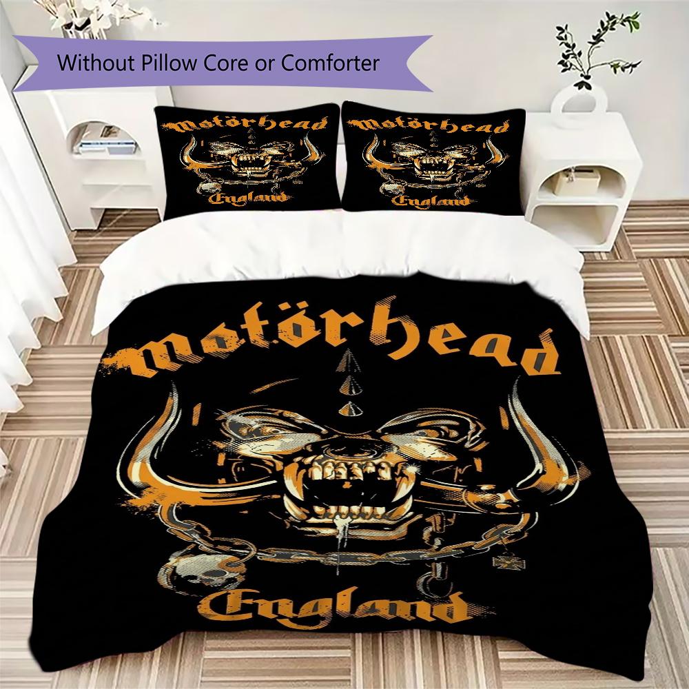 Motrhead Pattern Bedding uilt Set uilt Cover Pillowcase Home Decoration Birthday Gift (1*duvet cover + 2*pillowcase without core)