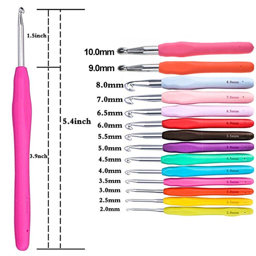 2.0-10mm New Craft Tools DIY Knitting Needles Crochet Hook Aluminum Weave Yarn