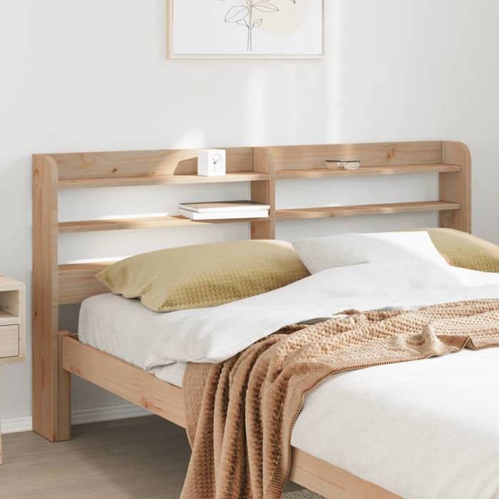 VidaXL Tête de lit avec étagères 150 cm bois massif de pin, tête de lit en bois, tête de lit avec rangement, tête de lit sur 850947