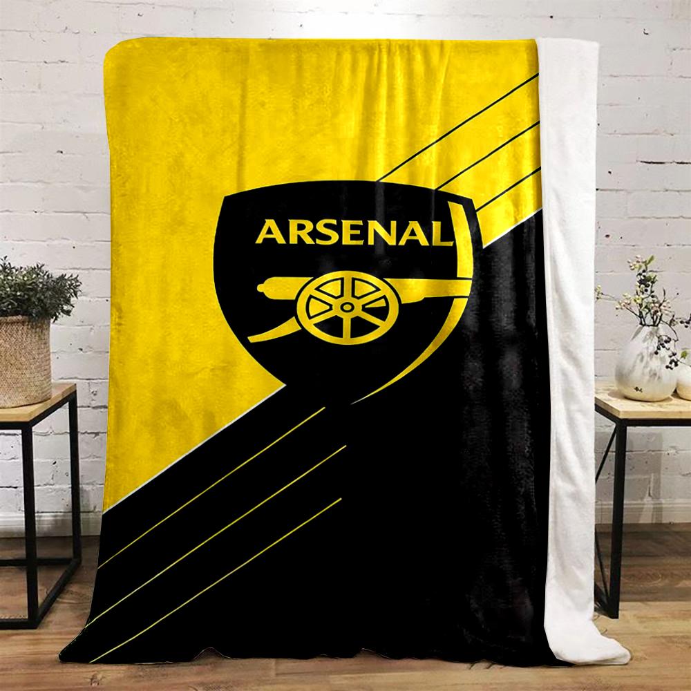 Yellow and Black Arsenal Designed Flannel blanket for bedroom, living room, sofa, and nap