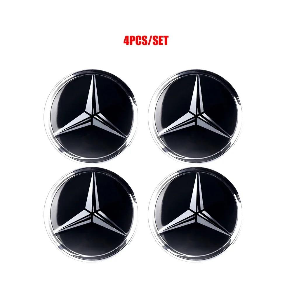 For Benz 4pcs Car Styling Wheel Center Hub Caps Rim Cover Badge Emblem Sticker AMG W213 W124 W108 W126 Exclusive W204 W222 W205
