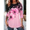 Spring and Autumn Round Neck Floral 3D Printed Top Fashionable Casual Long Sleeved Women's T-shirts