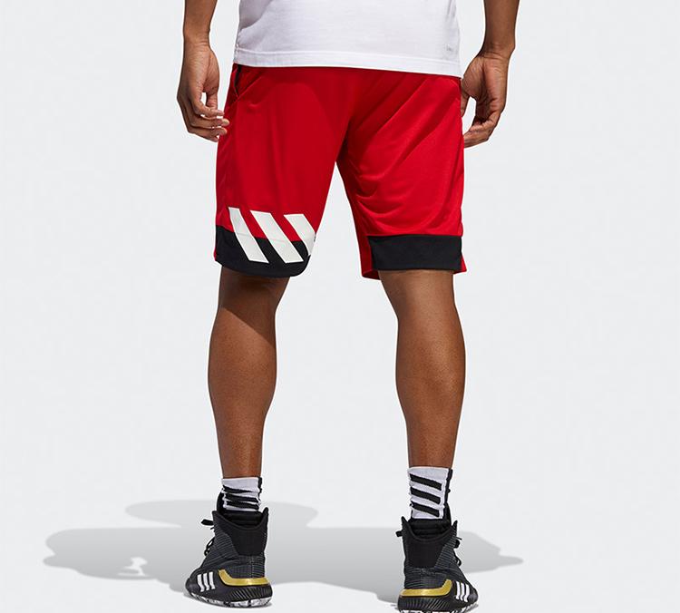 adidas Баскетбольные Шорты Мужские Светло-Алый Умеренный Прямой Крой Штаны ED8389