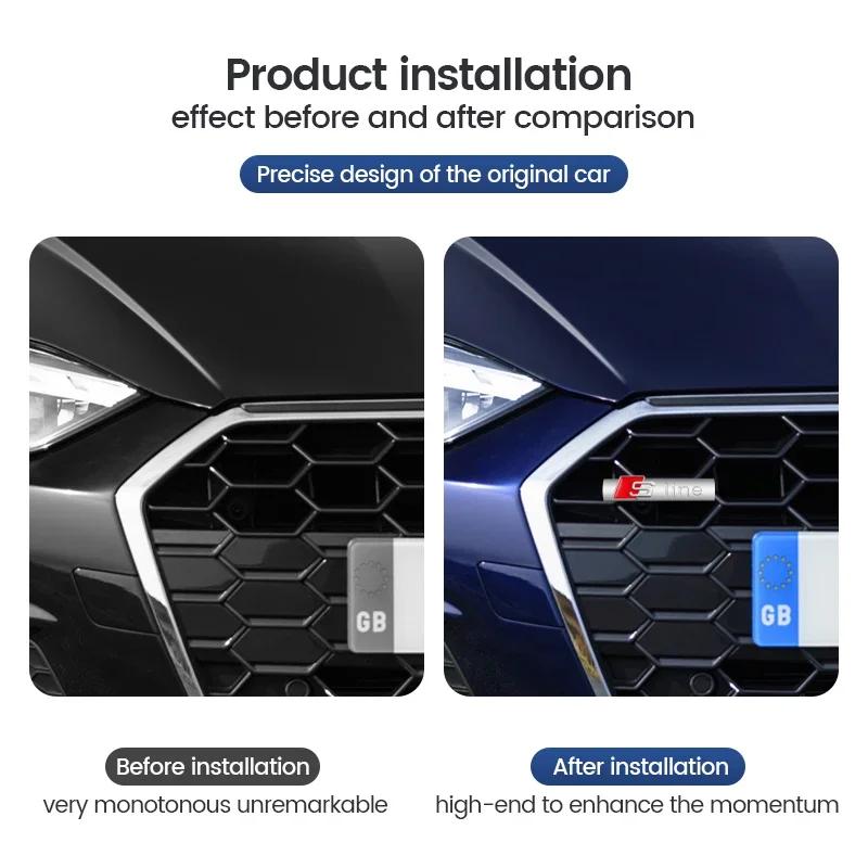 2026 Car Goods Emblem Grill Front Hood Badge Grille For 22x Sline RS A3 A4 B8 8P 8V B6 A5 A6 C7 Q5 B9 B7 C6 A1 Q7 Q3 TT Auto sticker D2