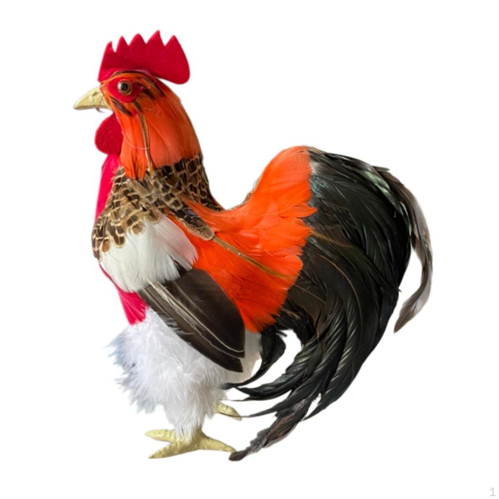 Модель петуха, имитация, садовая статуя курицы, реалистичный фотореквизит, украшение, уличное украшение для