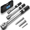 GOYOJO Preset Torque Wrench [2025 New Model 6-Piece Set] Drive Angles (1/4", 3/8", 1/2"), Torque Ranges 2-24 N?m, 5-60 N?m, 20-220 N?m, Bi-Directional
