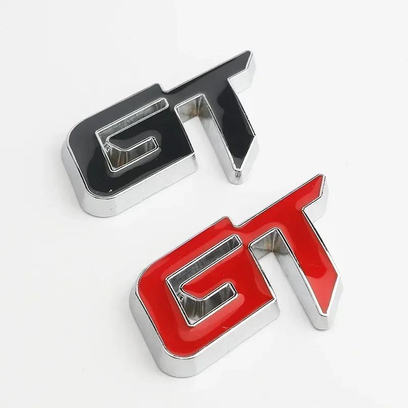 3D Metal GT Letters Car Front Grille Rear Trunk Fender Emblem Badge Sticker Decals Styling Accessories