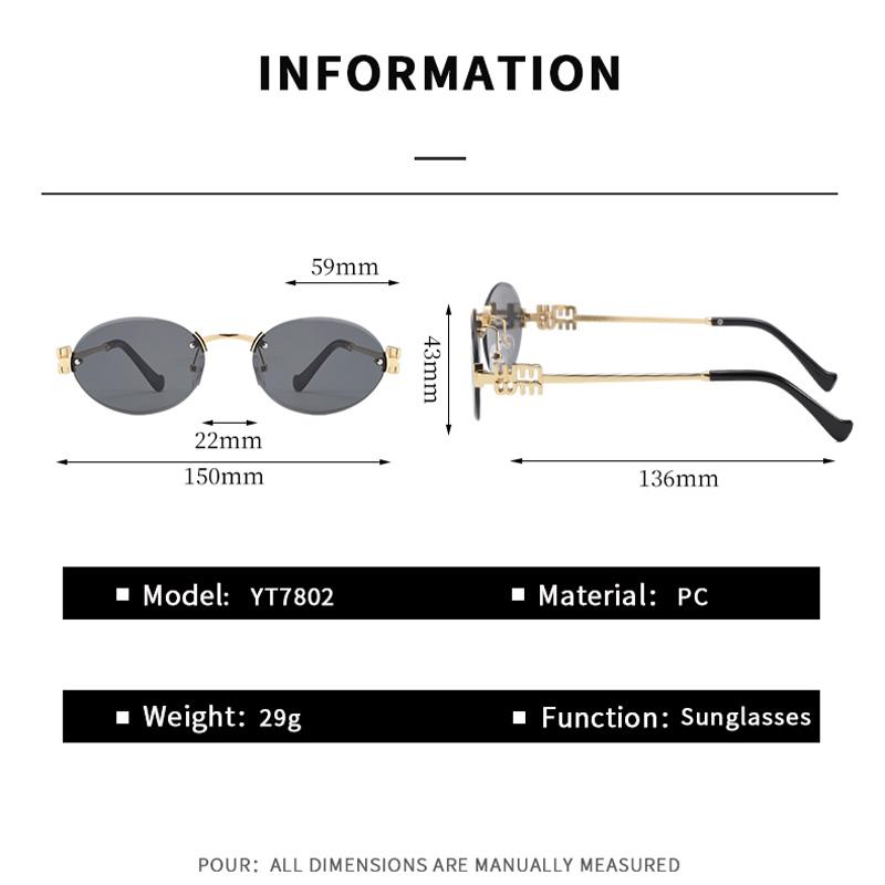 High-quality Rimless Oval Metal Sunglasses Women Men Gradient Exquisite Brand Sun Glasses Outdoor Travel Lady Man Glasses UV400