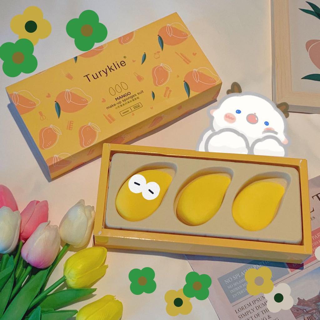 Набор яиц красоты серии Манго без пудры, губка, яйцо, точный инструмент для макияжа