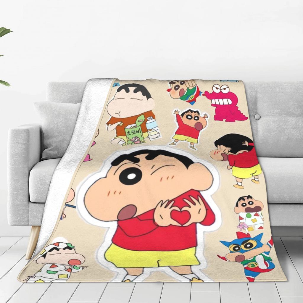 Crayons Shin-chans Cute Collection Flannel Blanket Winter  Warm Bedding Throws for Kids Adult Outdoor Funny Bedspread Bed Cover