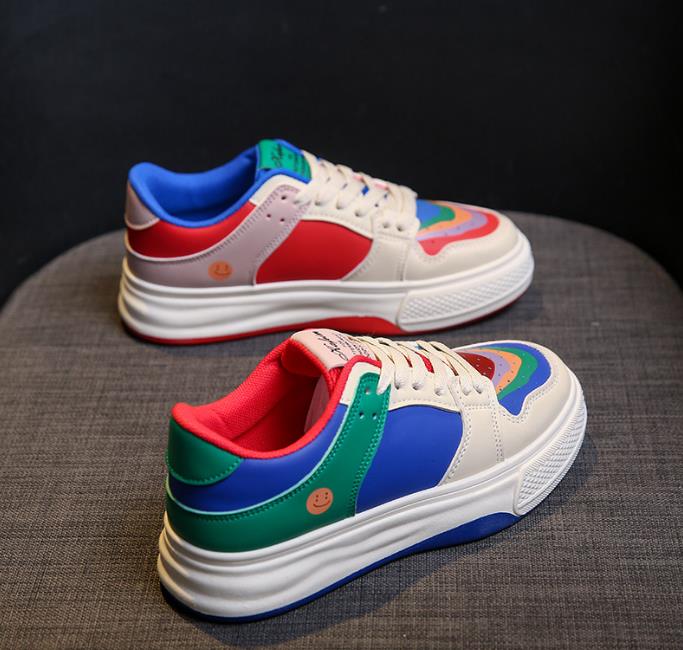 Fashion Women's Fashion Sneakers Lace Up Vulcanized Shoe Couples Non Slip Platform Woman Sports Shoes Comfortable Casual Board Shoes