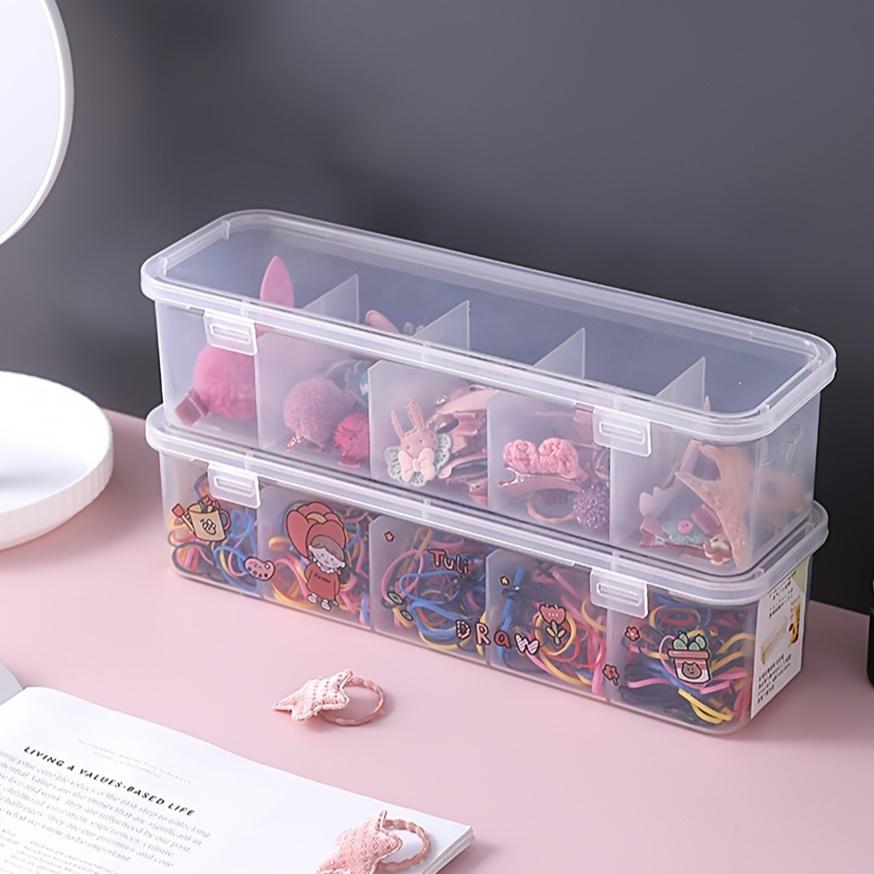 Transparent Cell Storage Box, Multi-Functional 5-Cell Storage Box, Suitable For Jewelry, Hair Band, Hair Clip Arrangement Box
