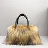 JIAERDI Hot Girl Vintage Plush Tote Bag Women Large Capacity Faux Fur Handbag Fashion Y2k Aesthetics Crossbody Bag Chic 2025 New