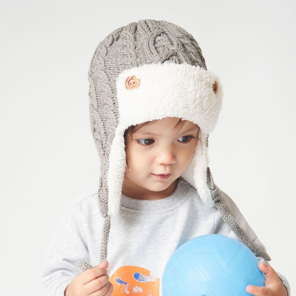 Вязаная детская шапка, бархатная шерстяная шапка для детей от 1 до 5 лет, шапка Lei Feng для мальчиков и девочек, детская шапка